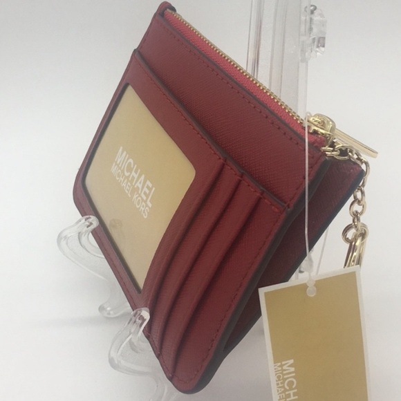 Jet Set Travel Sm TZ Coinpouch W ID Leather Scarle - Picture 4 of 8